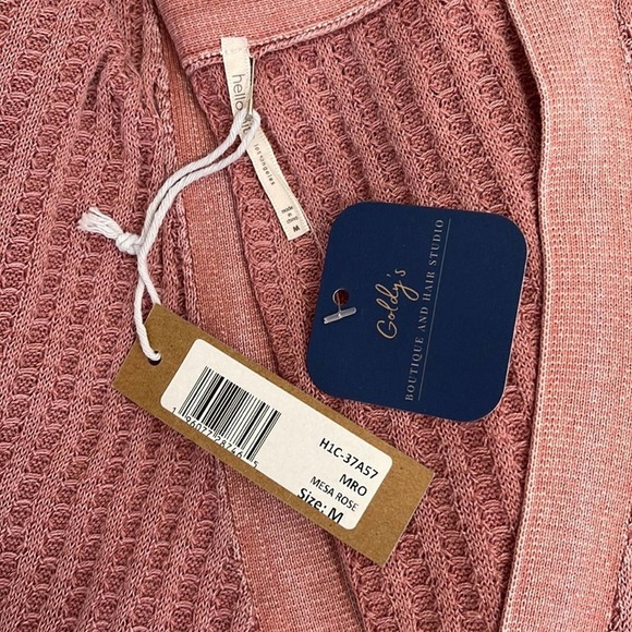 Hello Nite NWT Deep V Cardigan Mesa Rose Small Sweater - Picture 9 of 9